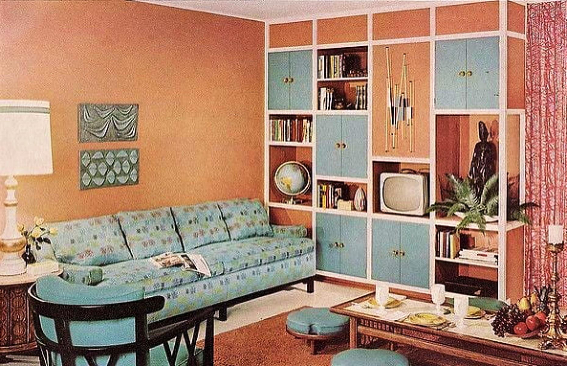 1960s pastel living room